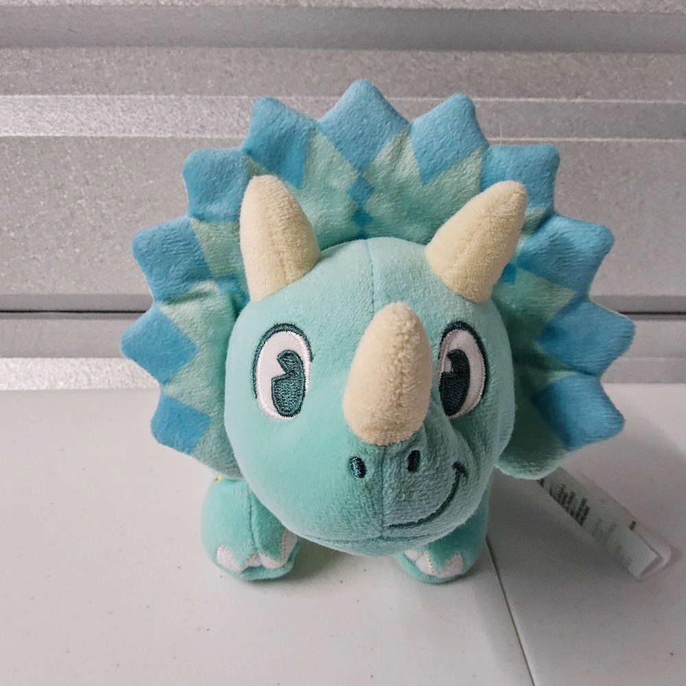Disney Animal Kingdom Triceratops Plush Kids Small Teal Gold Star Dinosaur Toy